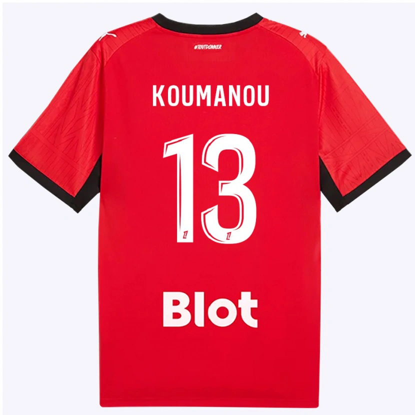Danxen Kvinder Noa Koumanou #13 Rød Sort Hvid Hjemmebane Spillertrøjer 2026/27 Trøje T-Shirt