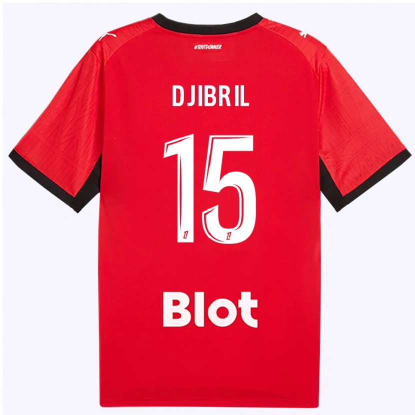 Danxen Kvinder Djibril Diallo #15 Rød Sort Hvid Hjemmebane Spillertrøjer 2026/27 Trøje T-Shirt
