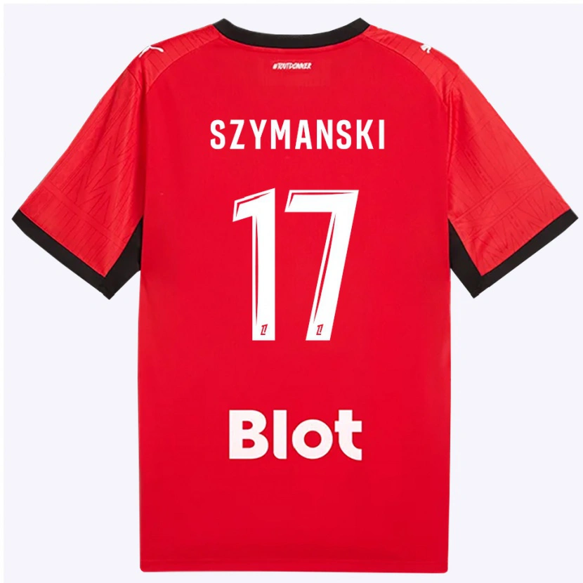 Danxen Kvinder Sebastian Szymanski #17 Rød Sort Hvid Hjemmebane Spillertrøjer 2026/27 Trøje T-Shirt
