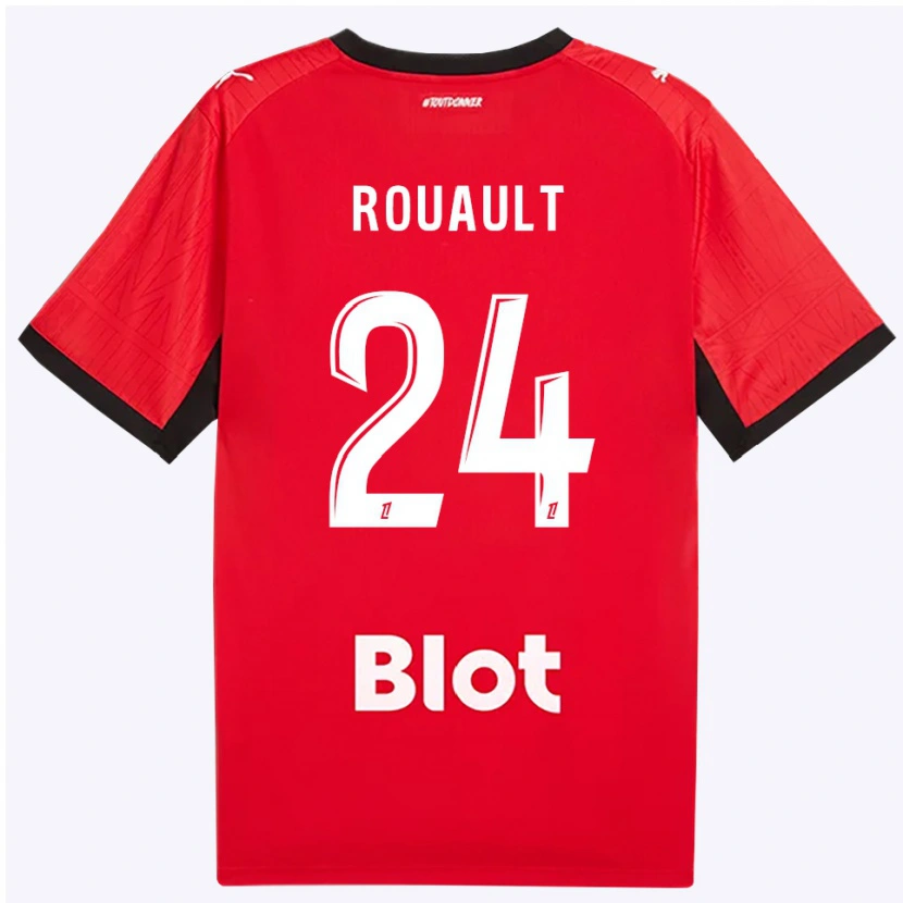 Danxen Kvinder Anthony Rouault #24 Rød Sort Hvid Hjemmebane Spillertrøjer 2026/27 Trøje T-Shirt