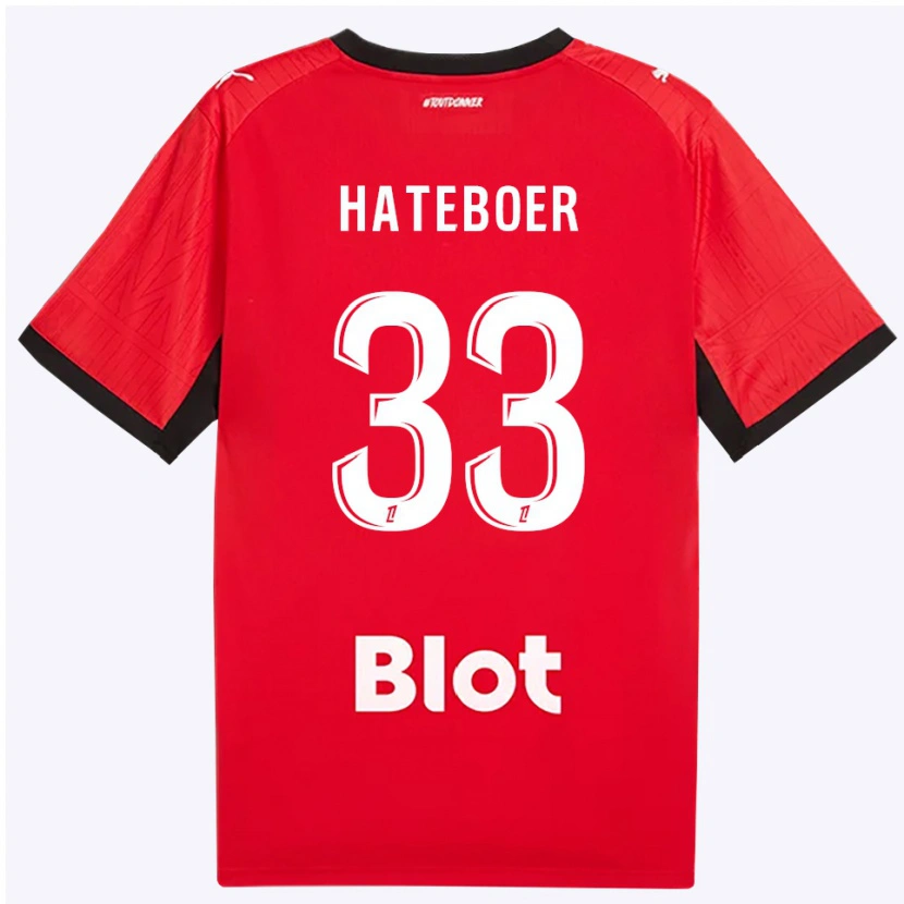 Danxen Kvinder Hans Hateboer #33 Rød Sort Hvid Hjemmebane Spillertrøjer 2026/27 Trøje T-Shirt