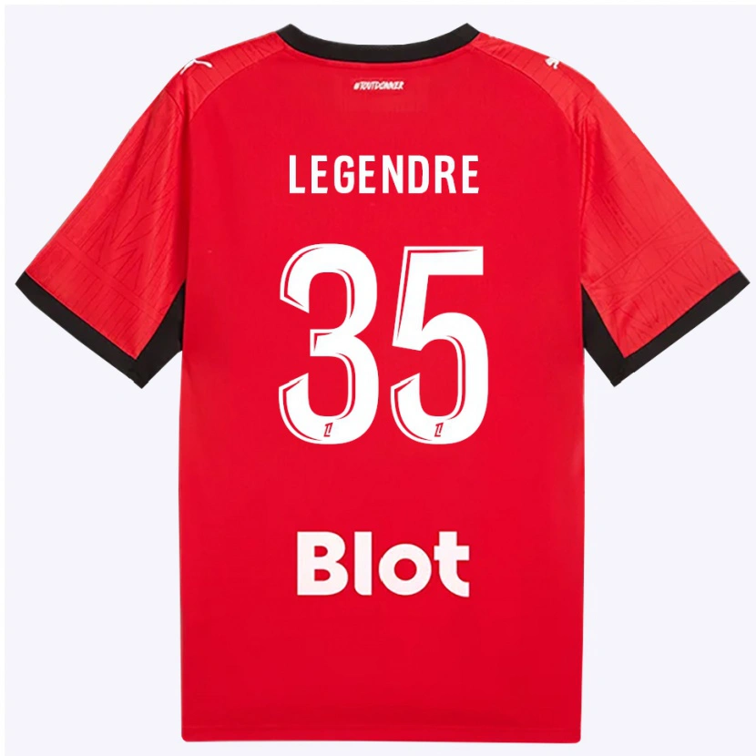 Danxen Kvinder Elías Legendre Quiñónez #35 Rød Sort Hvid Hjemmebane Spillertrøjer 2026/27 Trøje T-Shirt