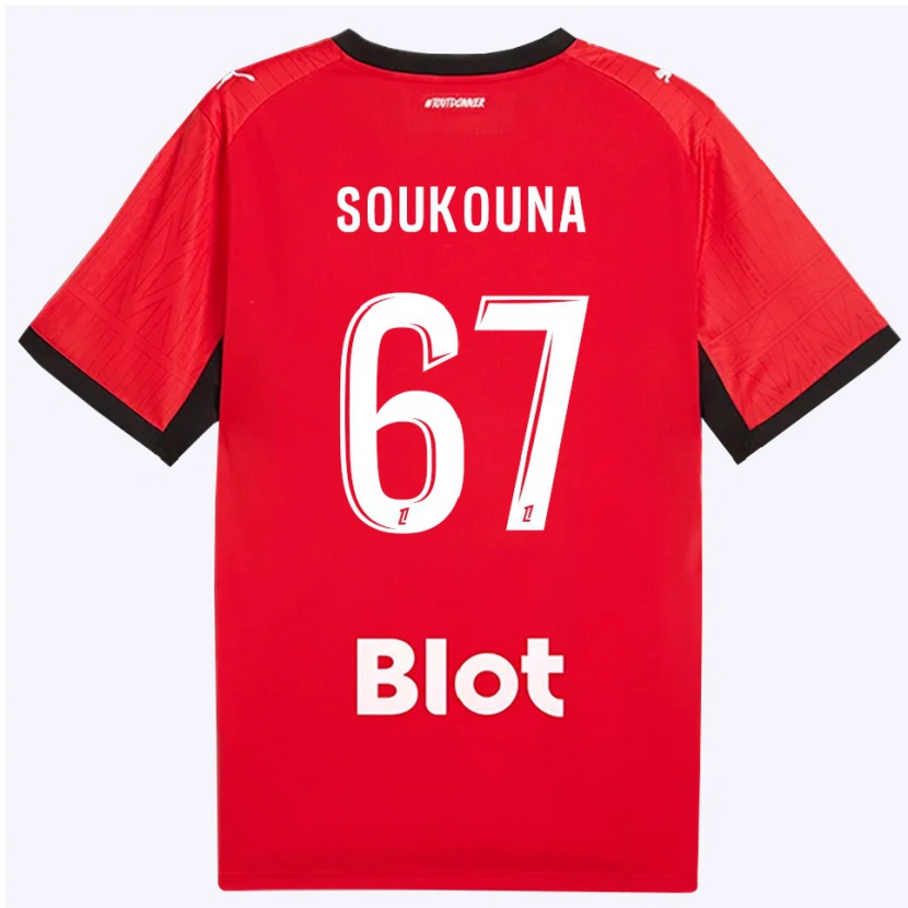 Danxen Kvinder Isiaka Soukouna #67 Rød Sort Hvid Hjemmebane Spillertrøjer 2026/27 Trøje T-Shirt