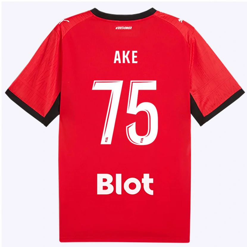 Danxen Kvinder Junior Ake #75 Rød Sort Hvid Hjemmebane Spillertrøjer 2026/27 Trøje T-Shirt