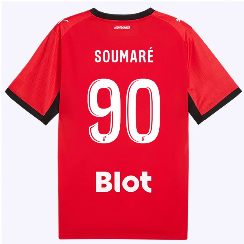 Danxen Kvinder Issa Soumaré #90 Rød Sort Hvid Hjemmebane Spillertrøjer 2026/27 Trøje T-Shirt