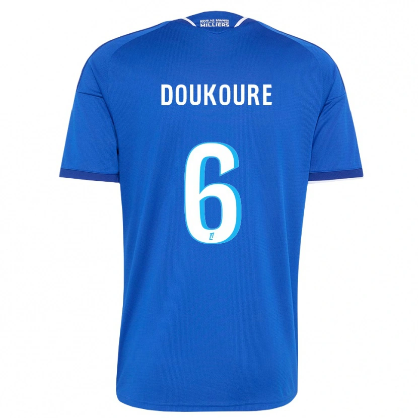 Danxen Kvinder Ismaël Doukouré #6 Kongeblå Hvid Hjemmebane Spillertrøjer 2026/27 Trøje T-Shirt
