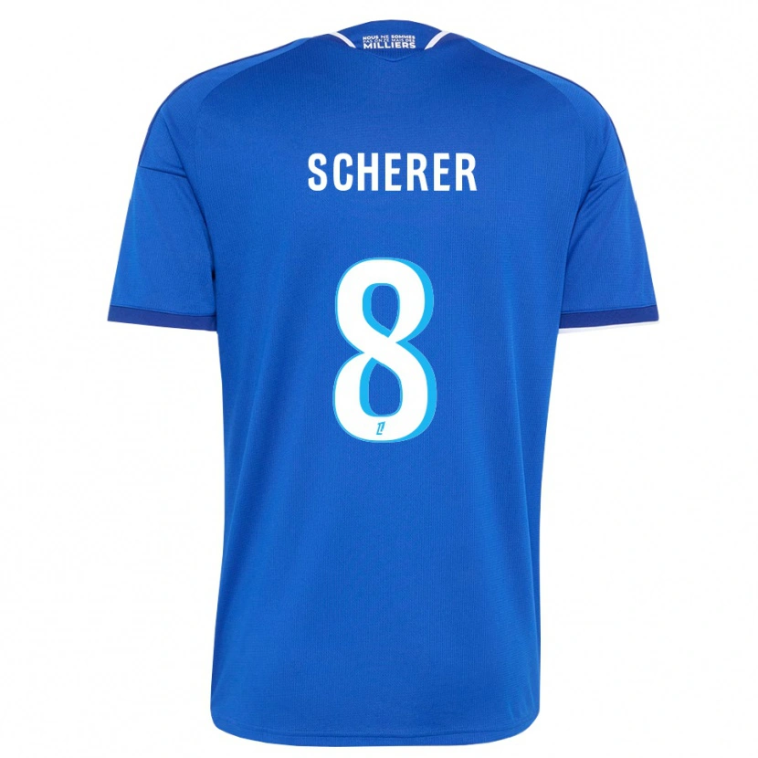 Danxen Kvinder Louis Scherer #8 Kongeblå Hvid Hjemmebane Spillertrøjer 2026/27 Trøje T-Shirt