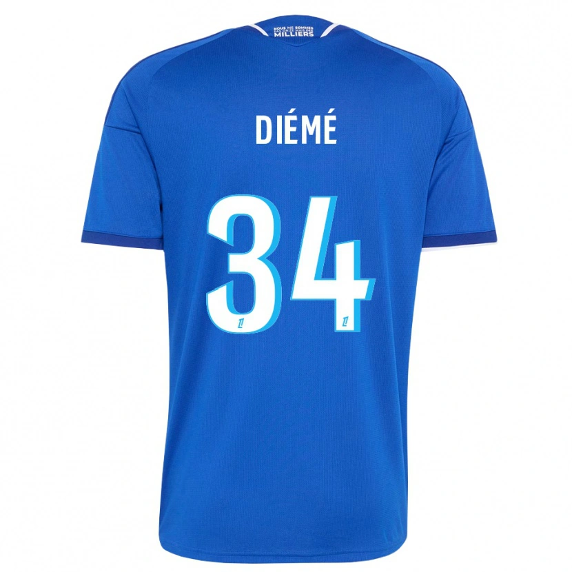 Danxen Kvinder Yaya Diémé #34 Kongeblå Hvid Hjemmebane Spillertrøjer 2026/27 Trøje T-Shirt