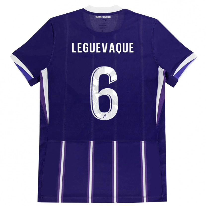 Danxen Kvinder Laurie Leguevaque #6 Lilla Hvid Hjemmebane Spillertrøjer 2026/27 Trøje T-Shirt