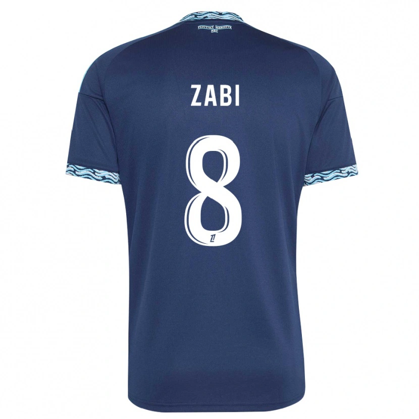 Danxen Kvinder Patrick Zabi #8 Stålblå Hvid Hjemmebane Spillertrøjer 2026/27 Trøje T-Shirt