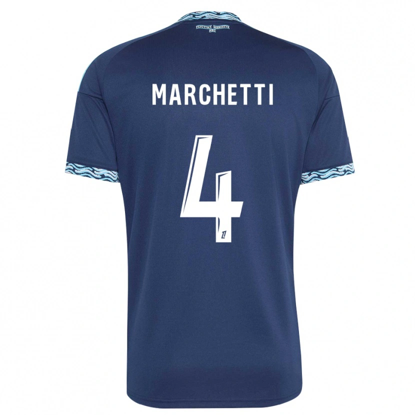 Danxen Kvinder Vincent Marchetti #4 Stålblå Hvid Hjemmebane Spillertrøjer 2026/27 Trøje T-Shirt