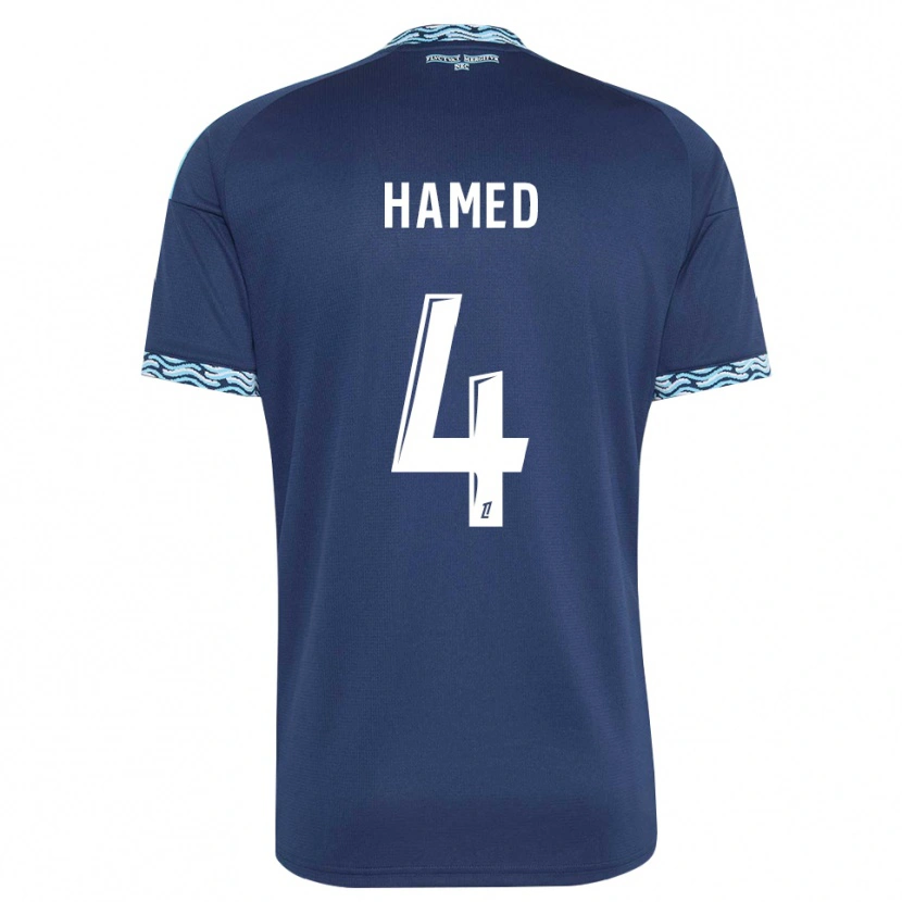 Danxen Kvinder Noah Hamed #4 Stålblå Hvid Hjemmebane Spillertrøjer 2026/27 Trøje T-Shirt