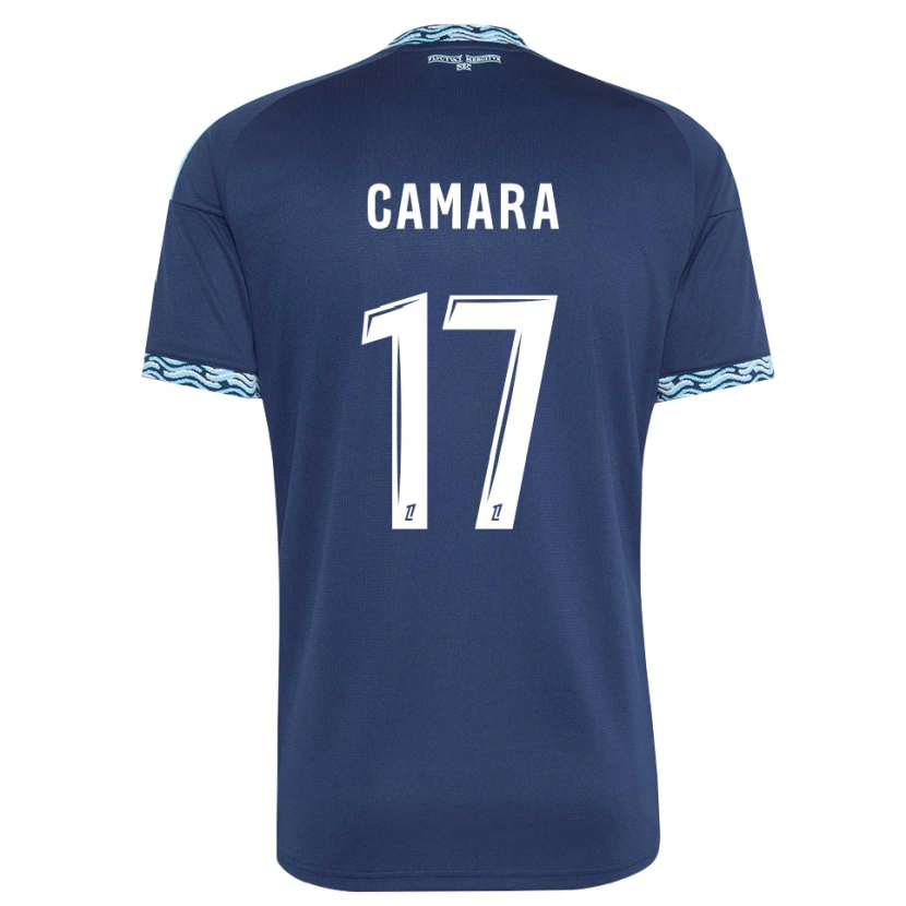 Danxen Kvinder Adama Camara #17 Stålblå Hvid Hjemmebane Spillertrøjer 2026/27 Trøje T-Shirt