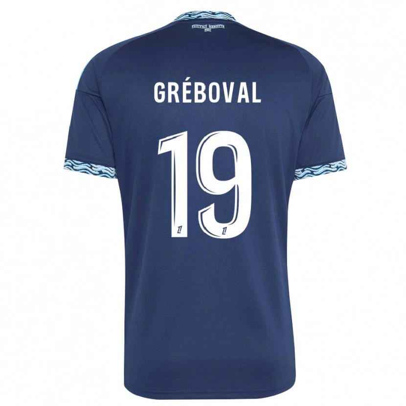 Danxen Kvinder Théa Gréboval #19 Stålblå Hvid Hjemmebane Spillertrøjer 2026/27 Trøje T-Shirt