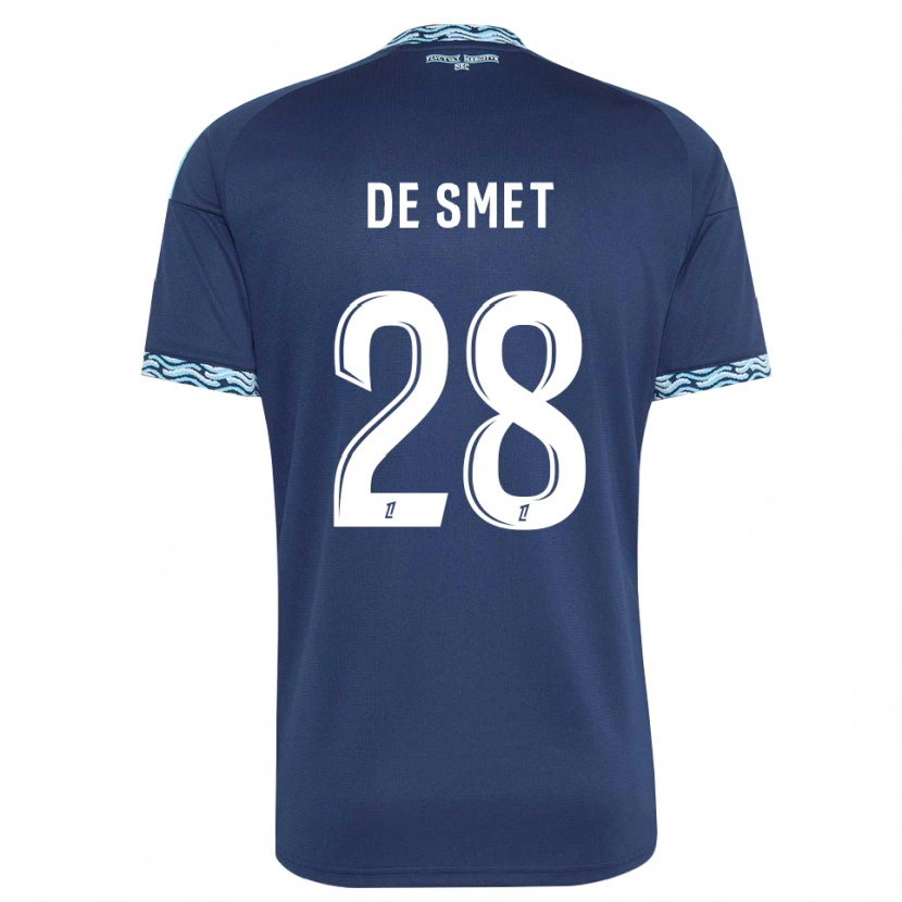 Danxen Kvinder Thibault De Smet #28 Stålblå Hvid Hjemmebane Spillertrøjer 2026/27 Trøje T-Shirt