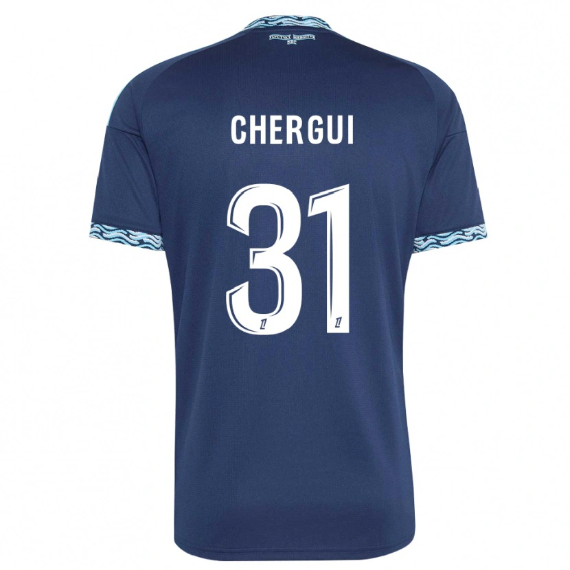 Danxen Kvinder Samir Chergui #31 Stålblå Hvid Hjemmebane Spillertrøjer 2026/27 Trøje T-Shirt