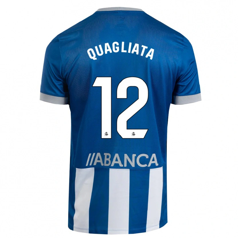 Danxen Kvinder Giacomo Quagliata #12 Blå Grå Hvid Hjemmebane Spillertrøjer 2026/27 Trøje T-Shirt
