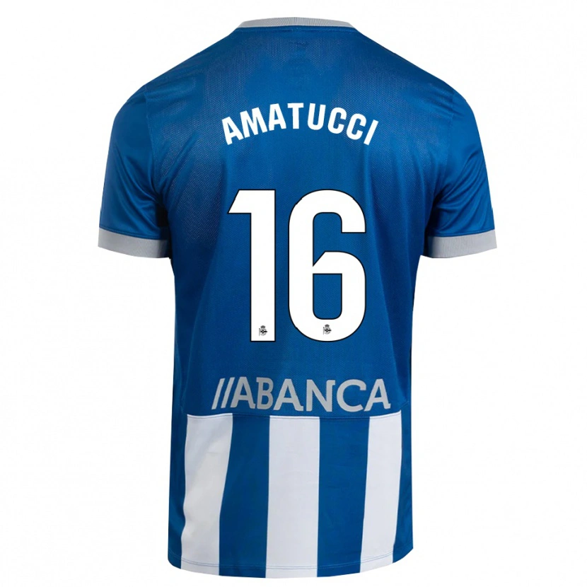 Danxen Kvinder Lorenzo Amatucci #16 Blå Grå Hvid Hjemmebane Spillertrøjer 2026/27 Trøje T-Shirt