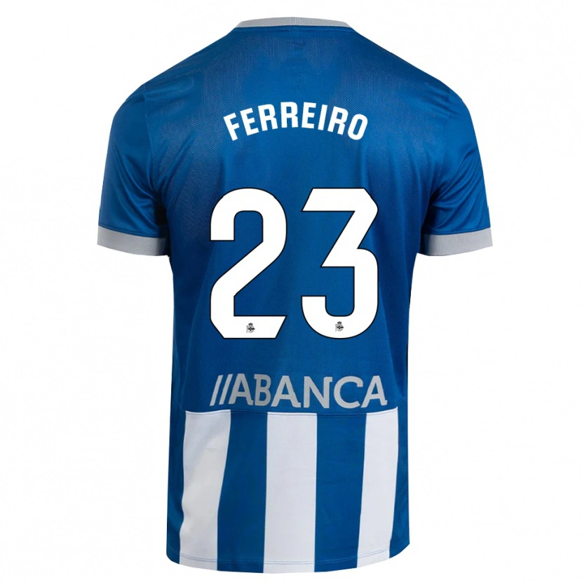 Danxen Kvinder Manu Ferreiro #23 Blå Grå Hvid Hjemmebane Spillertrøjer 2026/27 Trøje T-Shirt
