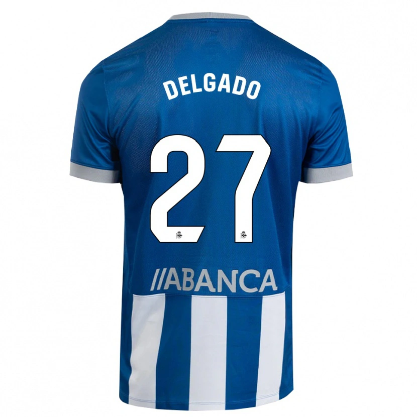 Danxen Kvinder Álex Delgado #27 Blå Grå Hvid Hjemmebane Spillertrøjer 2026/27 Trøje T-Shirt