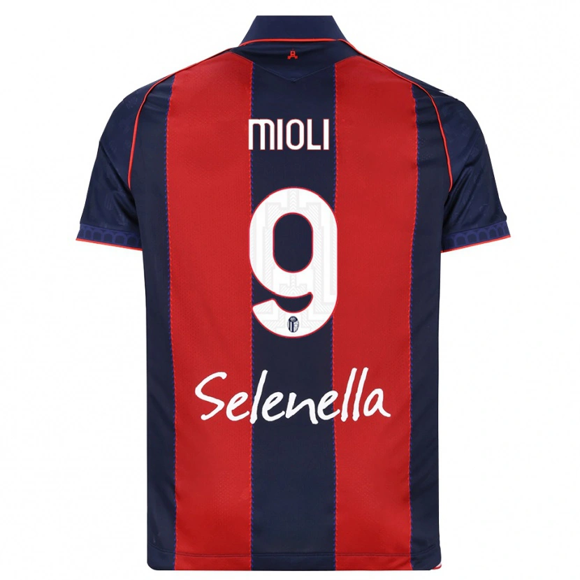 Danxen Kvinder Mattia Mioli #9 Kongelig Blå Rød Hvid Hjemmebane Spillertrøjer 2026/27 Trøje T-Shirt