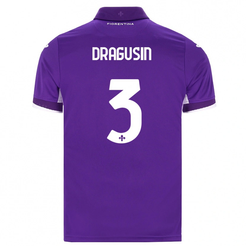 Danxen Kvinder Radu Drăgușin #3 Lilla Hvid Pink Hjemmebane Spillertrøjer 2026/27 Trøje T-Shirt