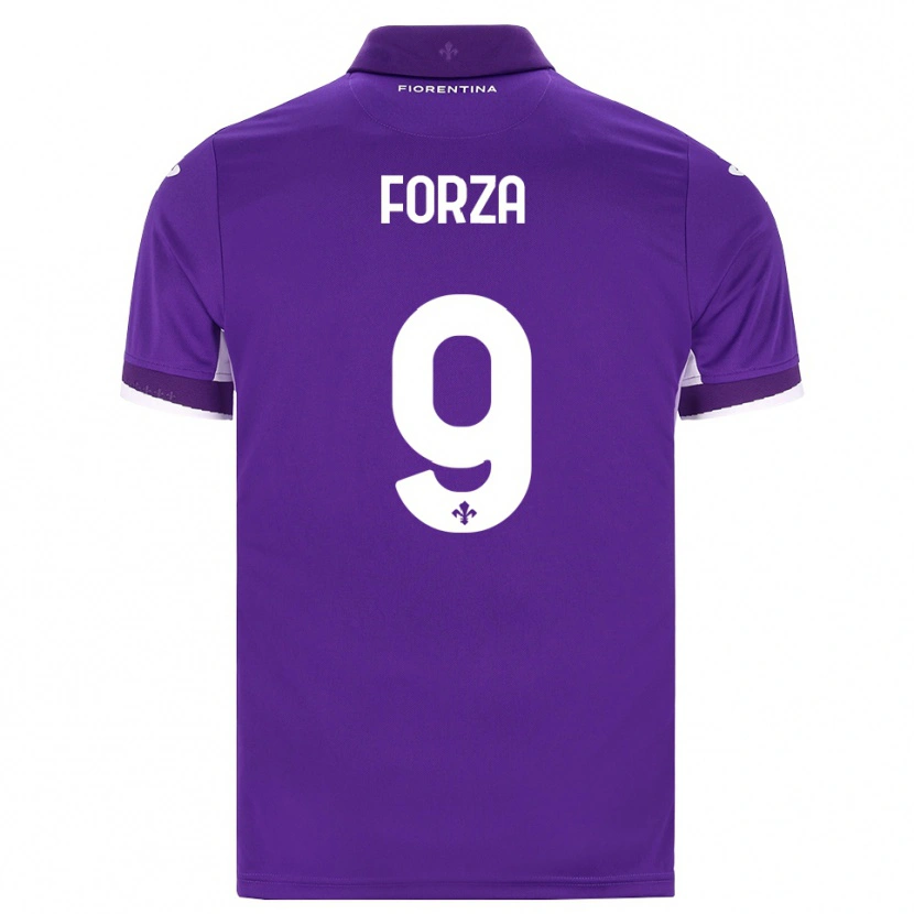Danxen Kvinder Francesco Forza #9 Lilla Hvid Pink Hjemmebane Spillertrøjer 2026/27 Trøje T-Shirt