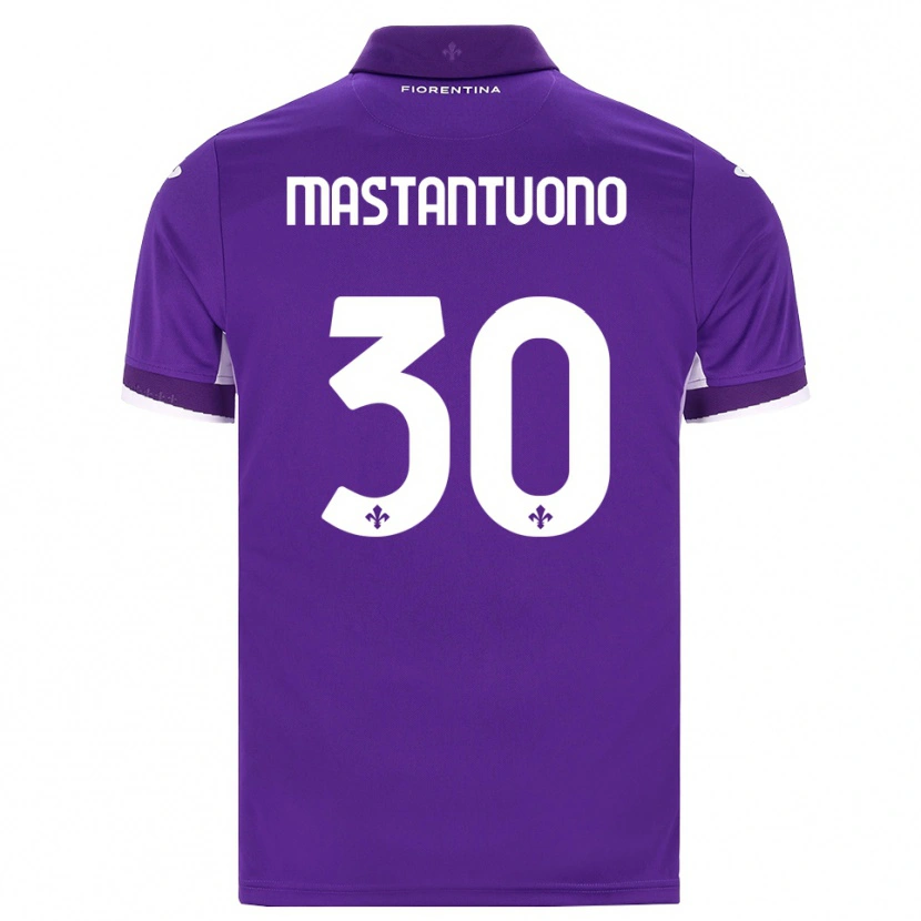 Danxen Kvinder Franco Mastantuono #30 Lilla Hvid Pink Hjemmebane Spillertrøjer 2026/27 Trøje T-Shirt