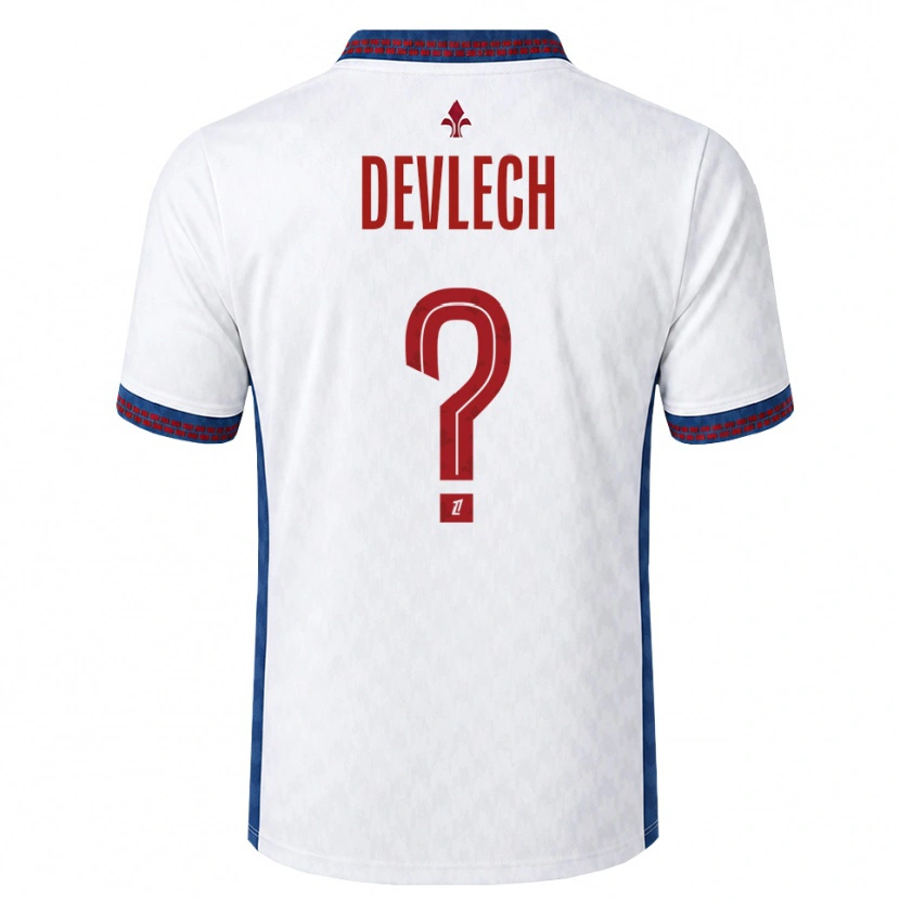 Danxen Kvinder Gwenaëlle Devleesschauwer #0 Rød Hvid Blå Udebane Spillertrøjer 2026/27 Trøje T-Shirt