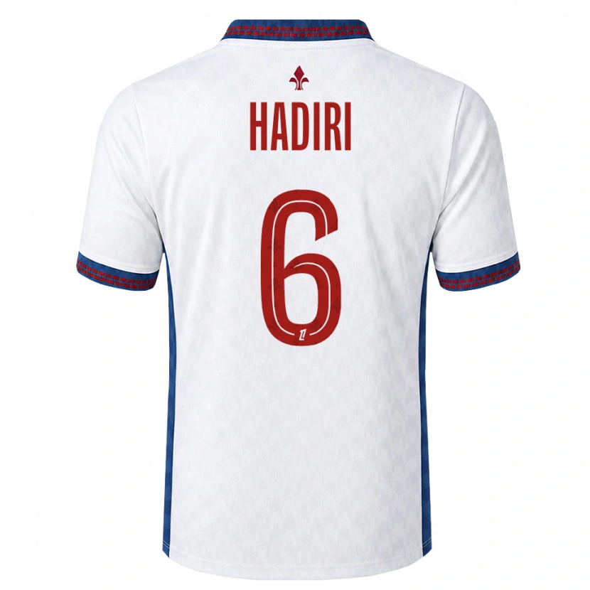 Danxen Kvinder Elias Hadiri #6 Rød Hvid Blå Udebane Spillertrøjer 2026/27 Trøje T-Shirt
