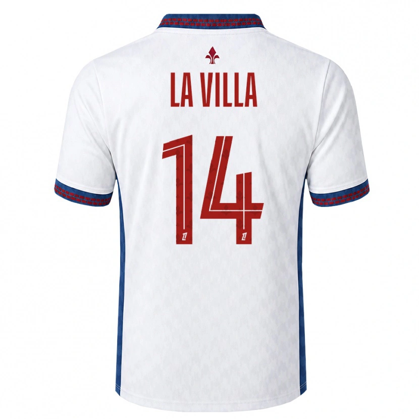 Danxen Kvinder Caroline La Villa #14 Rød Hvid Blå Udebane Spillertrøjer 2026/27 Trøje T-Shirt