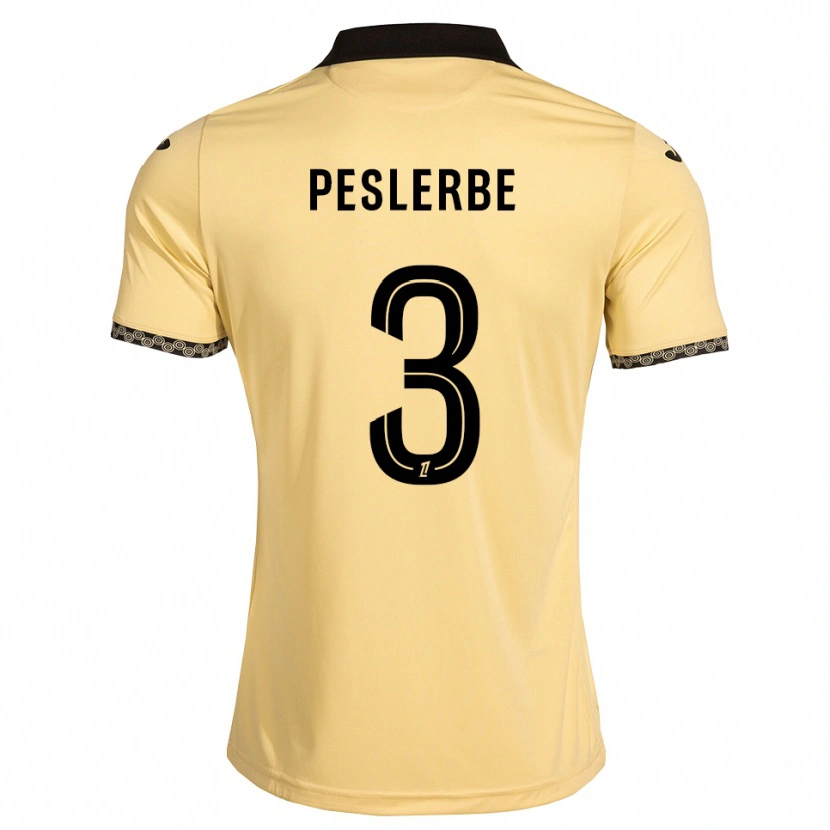 Danxen Kvinder Thomas Peslerbe #3 Navajohvid Sort Udebane Spillertrøjer 2026/27 Trøje T-Shirt