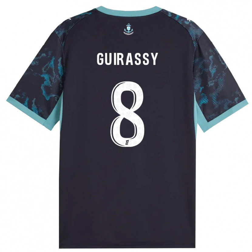 Danxen Kvinder Moctar Guirassy #8 Bleg Turkis Hvid Sort Udebane Spillertrøjer 2026/27 Trøje T-Shirt