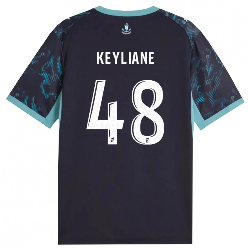 Danxen Kvinder Keyliane Abdallah #48 Bleg Turkis Hvid Sort Udebane Spillertrøjer 2026/27 Trøje T-Shirt