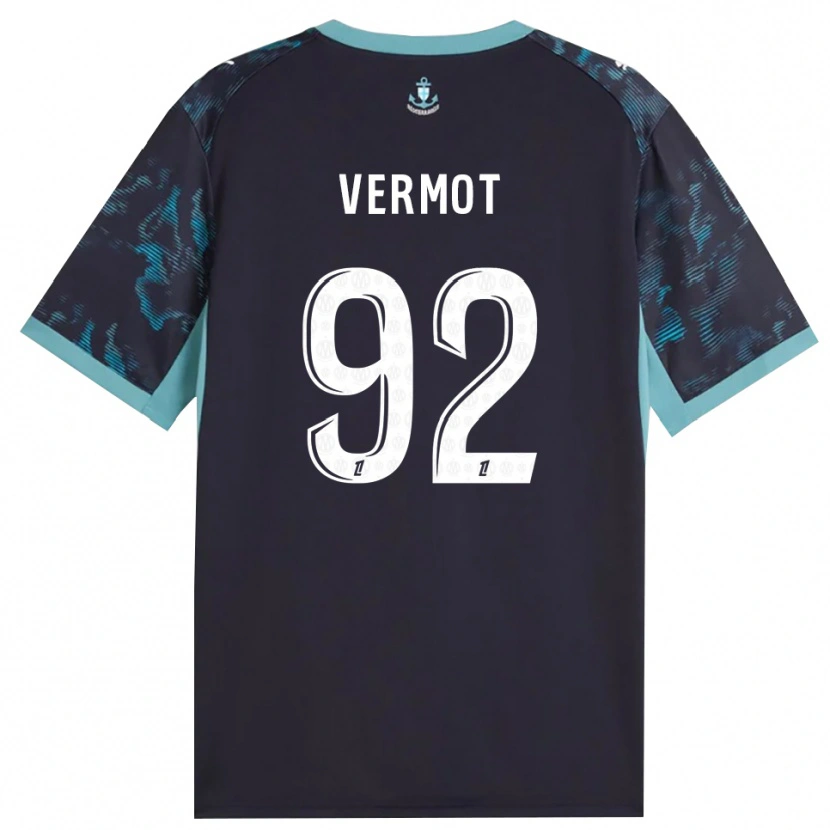 Danxen Kvinder Théo Vermot #92 Bleg Turkis Hvid Sort Udebane Spillertrøjer 2026/27 Trøje T-Shirt