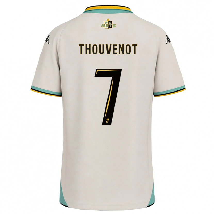 Danxen Kvinder Jules Thouvenot #7 Blomsterhvid Sort Udebane Spillertrøjer 2026/27 Trøje T-Shirt