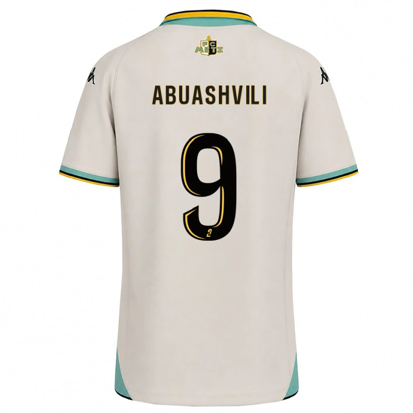 Danxen Kvinder Giorgi Abuashvili #9 Blomsterhvid Sort Udebane Spillertrøjer 2026/27 Trøje T-Shirt