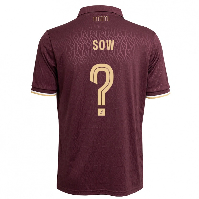 Danxen Kvinder Abdoulaye Sow #0 Mørkerød Sandfarvet Udebane Spillertrøjer 2026/27 Trøje T-Shirt