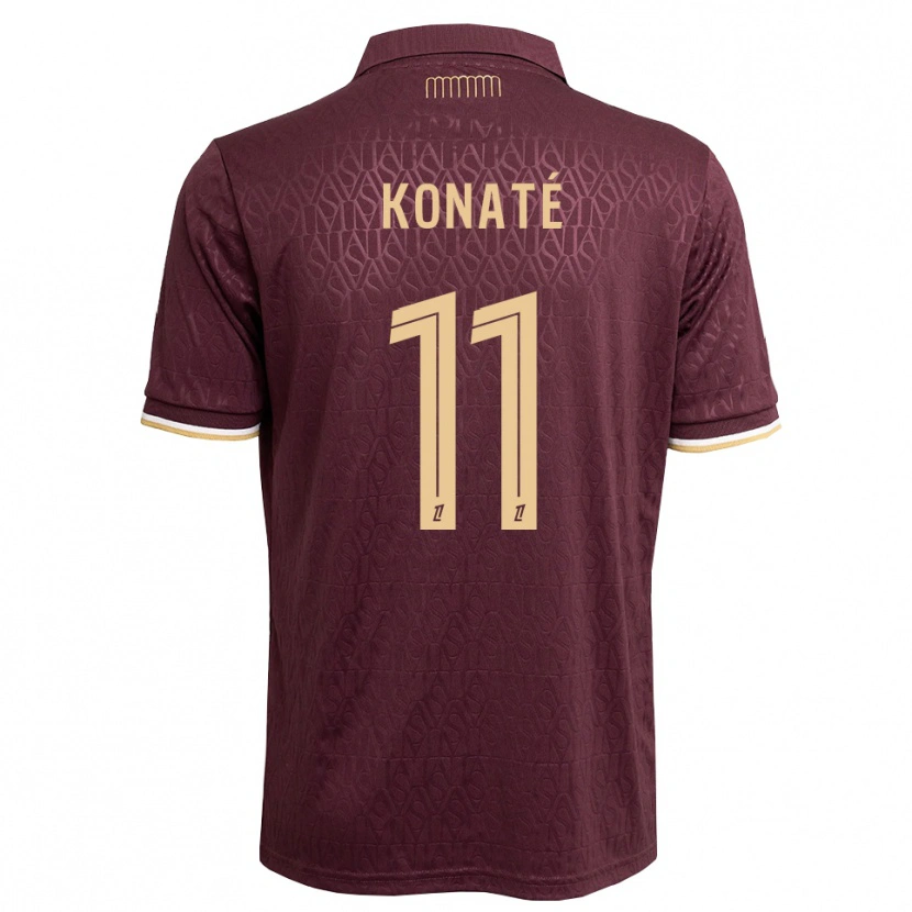 Danxen Kvinder Oumar Konaté #11 Mørkerød Sandfarvet Udebane Spillertrøjer 2026/27 Trøje T-Shirt