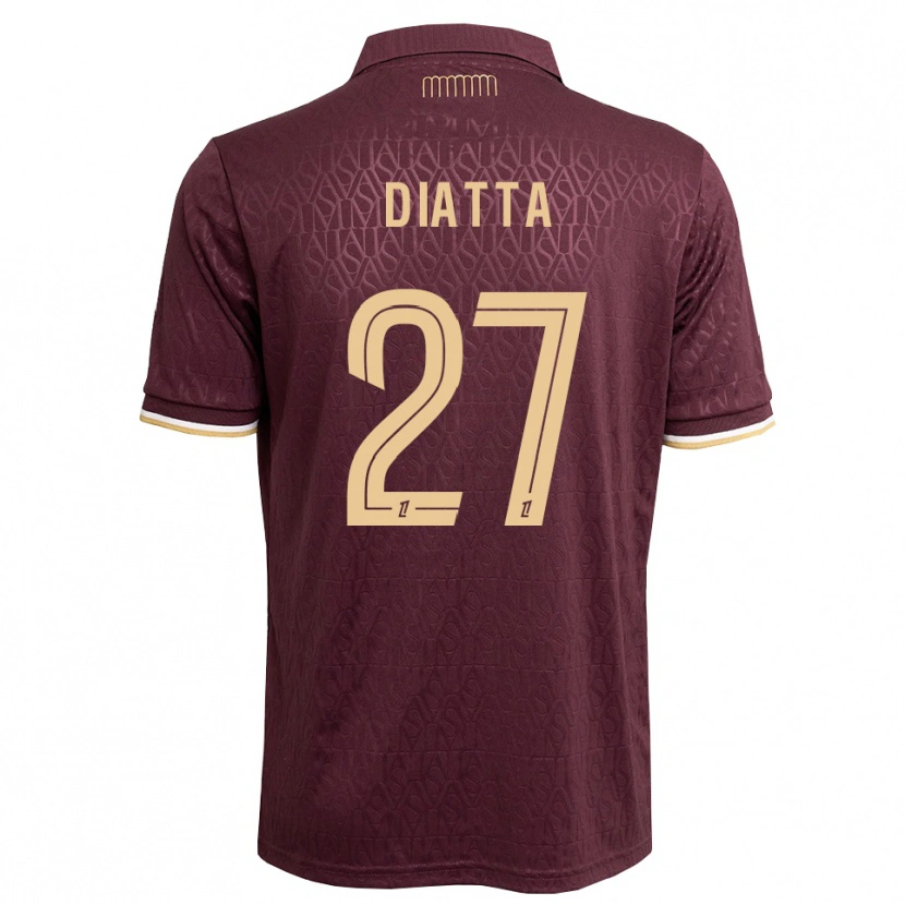 Danxen Kvinder Krépin Diatta #27 Mørkerød Sandfarvet Udebane Spillertrøjer 2026/27 Trøje T-Shirt