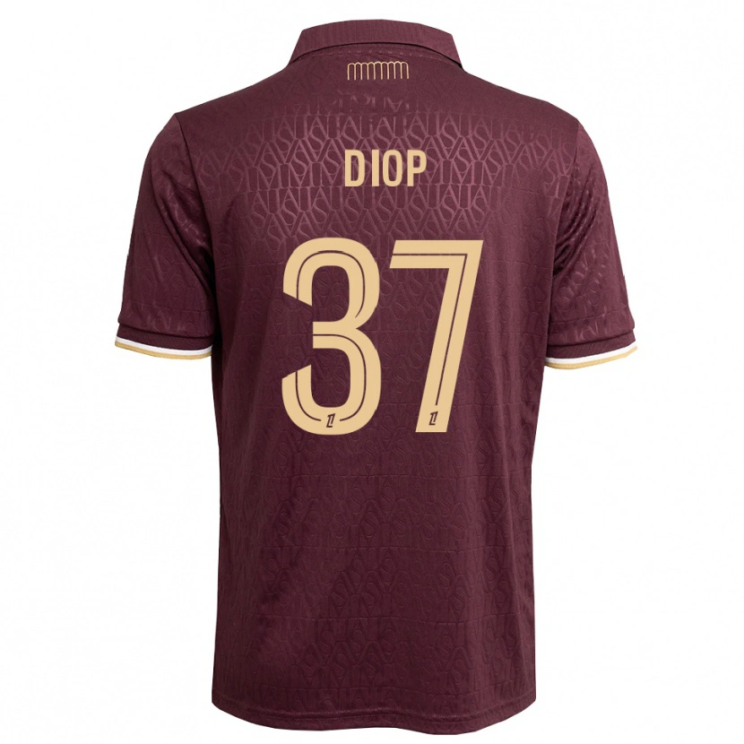 Danxen Kvinder Edan Diop #37 Mørkerød Sandfarvet Udebane Spillertrøjer 2026/27 Trøje T-Shirt