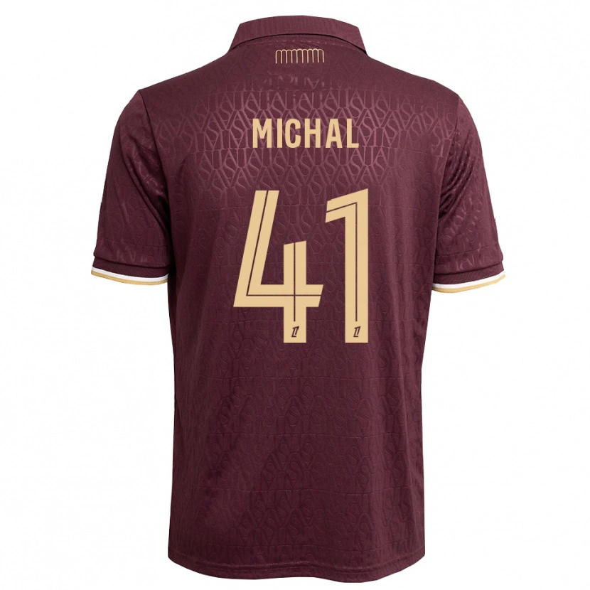 Danxen Kvinder Lucas Michal #41 Mørkerød Sandfarvet Udebane Spillertrøjer 2026/27 Trøje T-Shirt