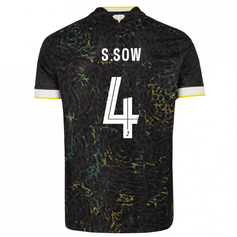 Danxen Kvinder Saïdou Sow #4 Sort Hvid Gul Udebane Spillertrøjer 2026/27 Trøje T-Shirt
