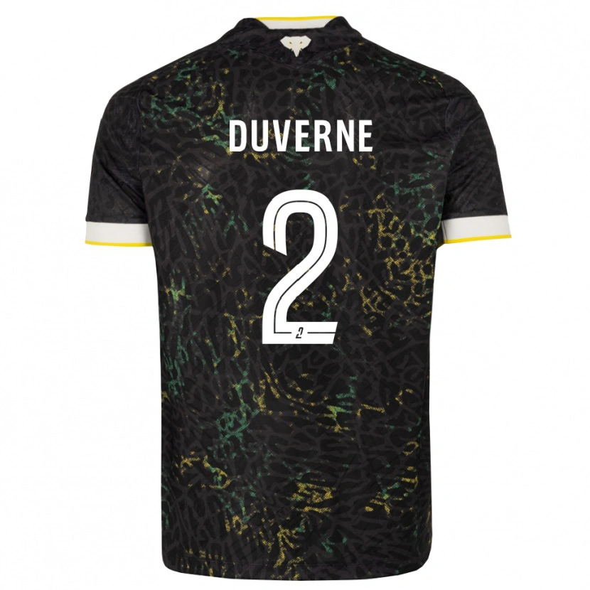 Danxen Kvinder Jean-Kévin Duverne #2 Sort Hvid Gul Udebane Spillertrøjer 2026/27 Trøje T-Shirt