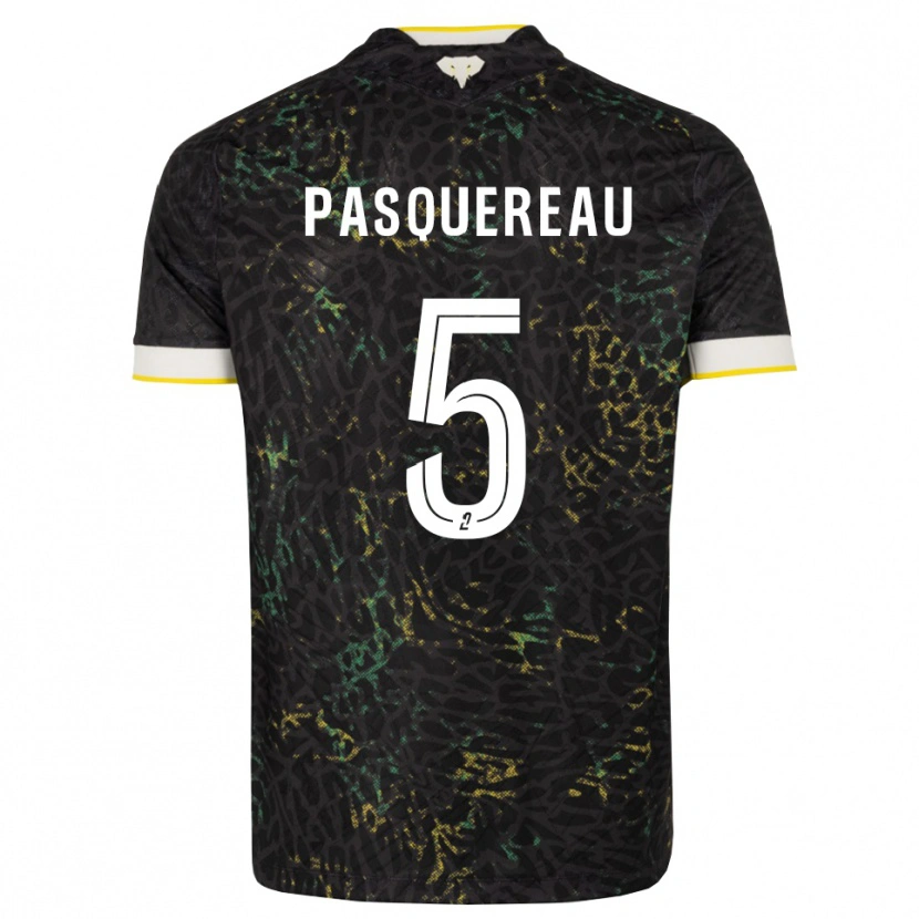 Danxen Kvinder Julie Pasquereau #5 Sort Hvid Gul Udebane Spillertrøjer 2026/27 Trøje T-Shirt