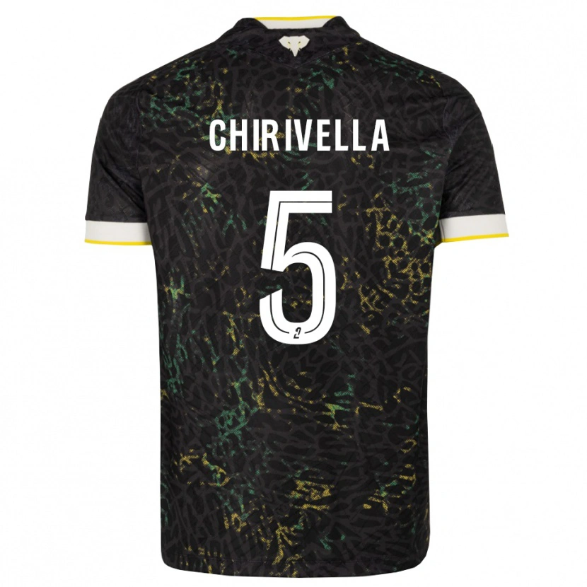 Danxen Kvinder Pedro Chirivella #5 Sort Hvid Gul Udebane Spillertrøjer 2026/27 Trøje T-Shirt