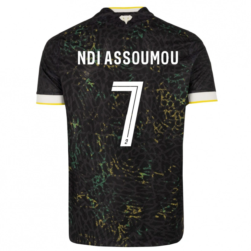 Danxen Kvinder Frédéric Ndi Assoumou #7 Sort Hvid Gul Udebane Spillertrøjer 2026/27 Trøje T-Shirt