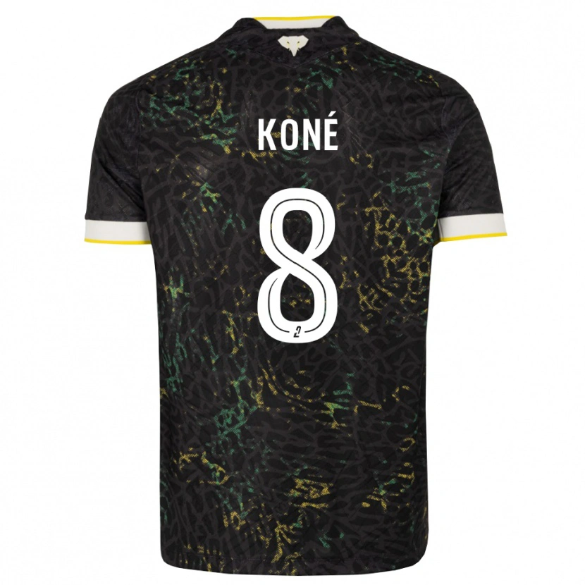 Danxen Kvinder Kassoum Koné #8 Sort Hvid Gul Udebane Spillertrøjer 2026/27 Trøje T-Shirt