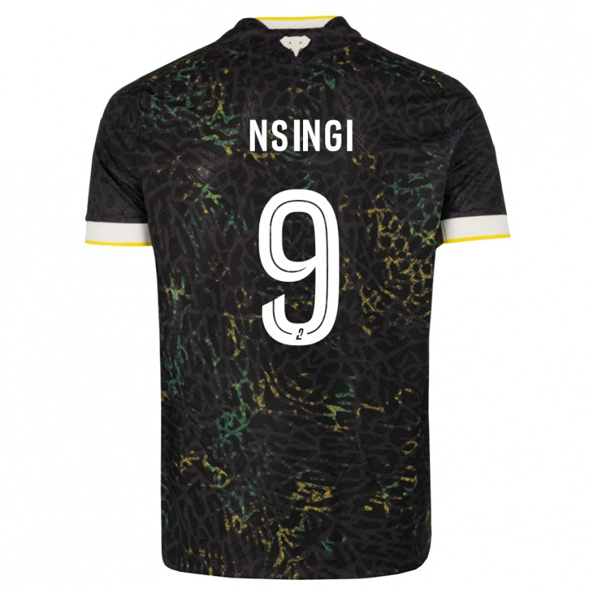 Danxen Kvinder Plamedi Nsingi #9 Sort Hvid Gul Udebane Spillertrøjer 2026/27 Trøje T-Shirt