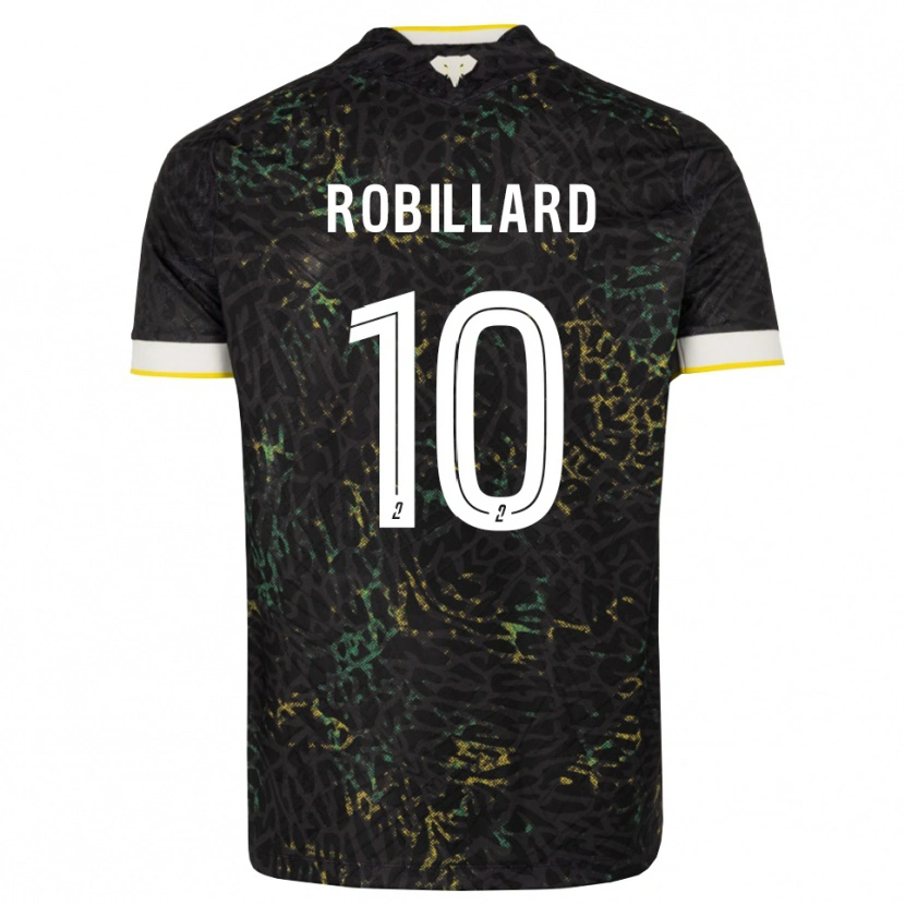 Danxen Kvinder Camille Robillard #10 Sort Hvid Gul Udebane Spillertrøjer 2026/27 Trøje T-Shirt